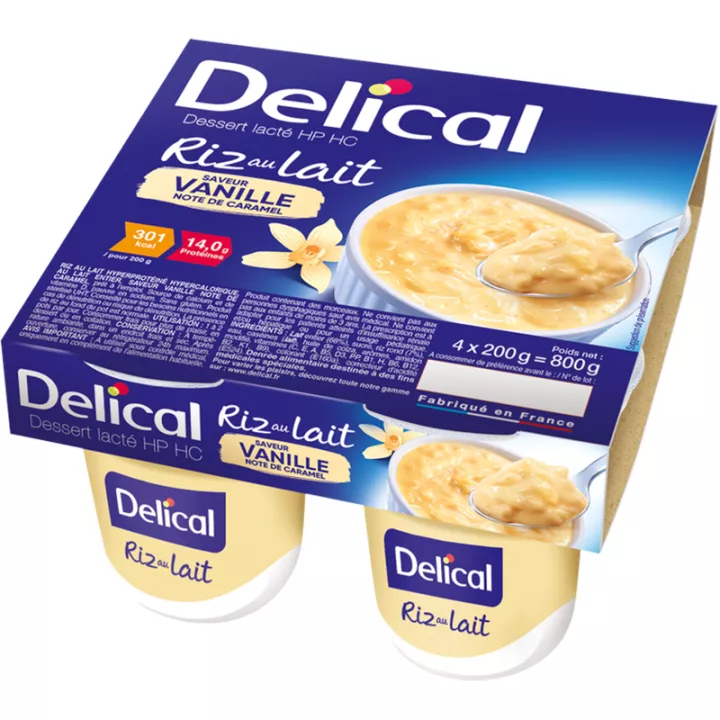 Delical Dessert Lacté HP HC Рисовый пудинг 4x200 гр.