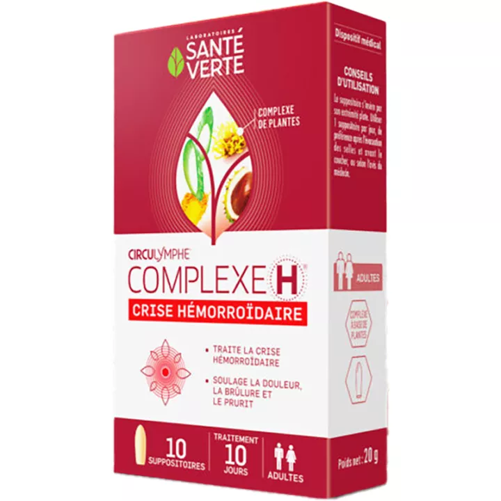 Circulymphe Complexe H Hemorrhoidal Crisis Suppositories x10