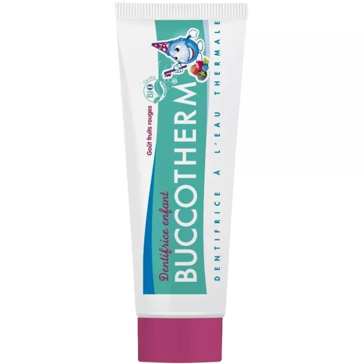 Buccotherm biologische tandpasta gel voor kinderen met rode vruchtensmaak 50 ml