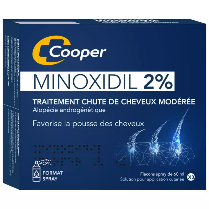 Cooper Minoxidil 2% cabelo gota 3x60ml