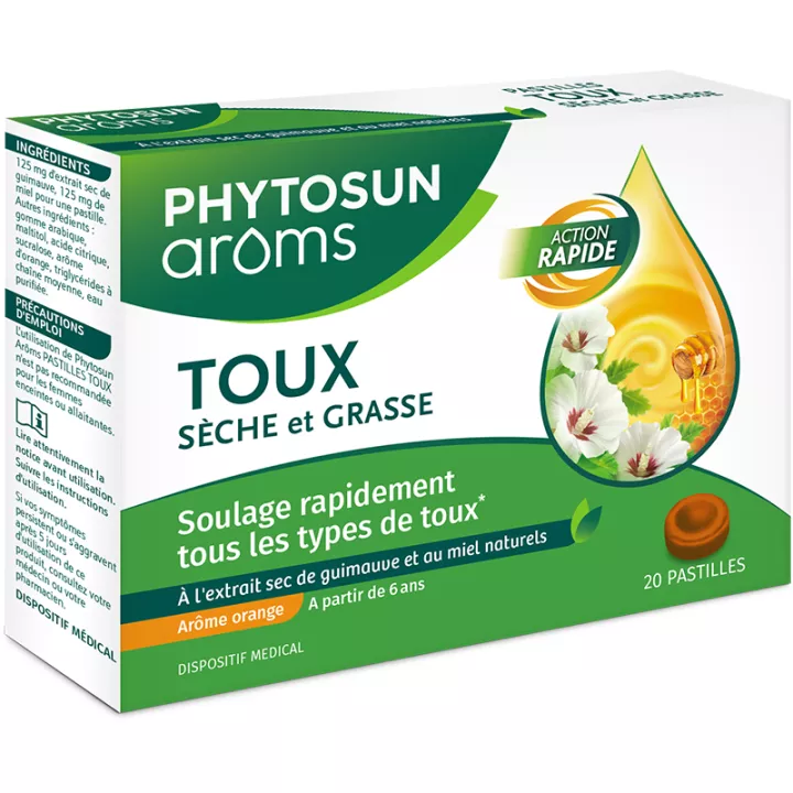 Phytosun Arôms Trockener und Erkältungshusten 20 Pastillen