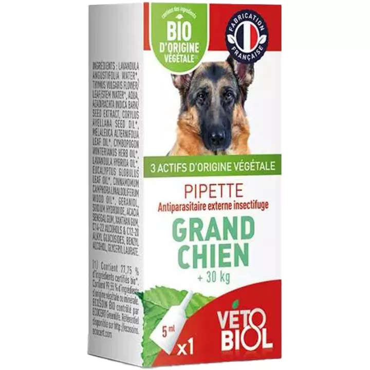 Vetobiol Pipettes Antiparasitaires Bio Grand Chien +30 kg