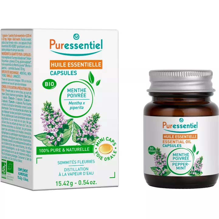 Puressentiel Bio Ätherisches Öl Pfefferminz 60 Kapseln