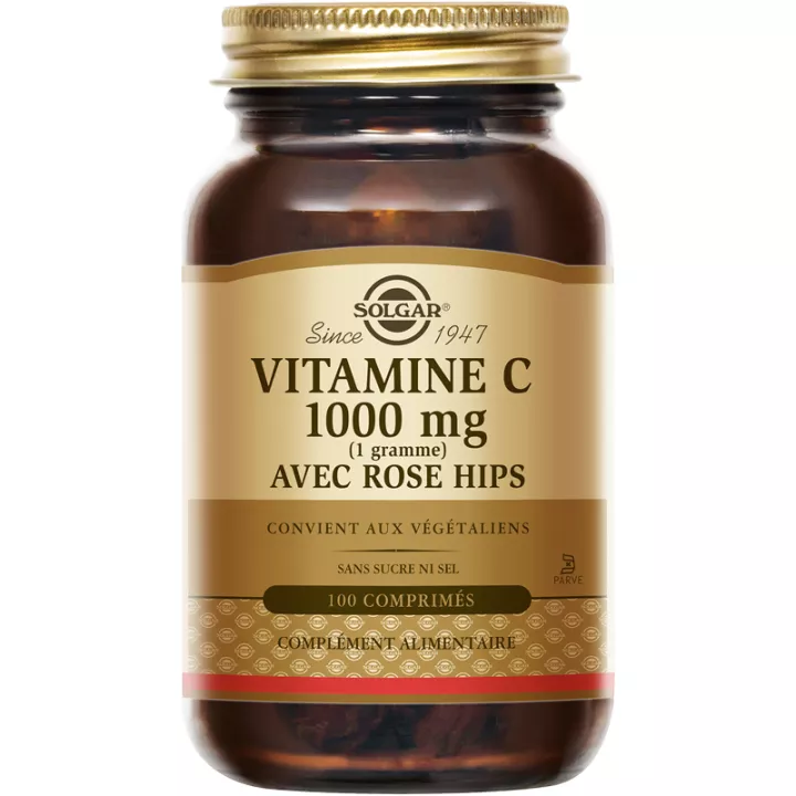 Solgar Vitamine C avec Rose Hips 100 comprimés