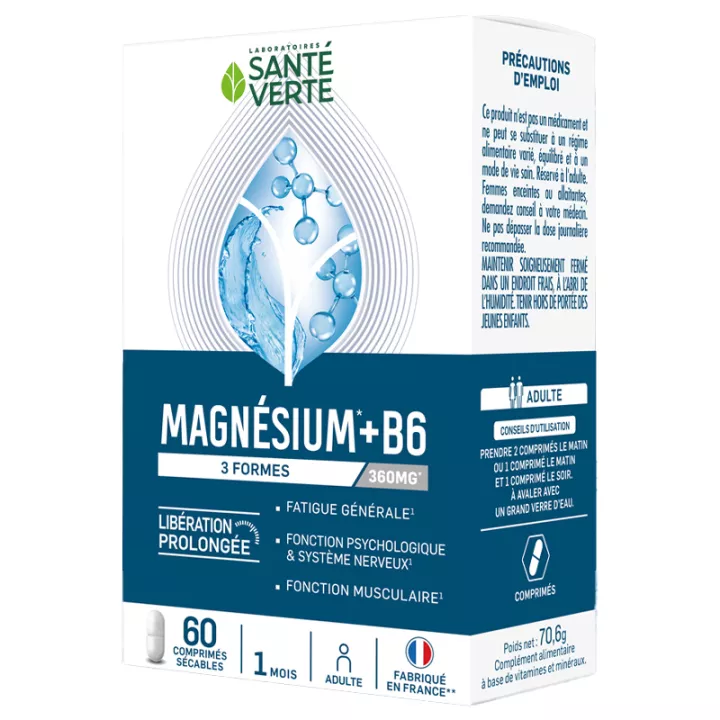Santé-Verte Magnesio 3 Formas 360 mg 60 Comprimidos