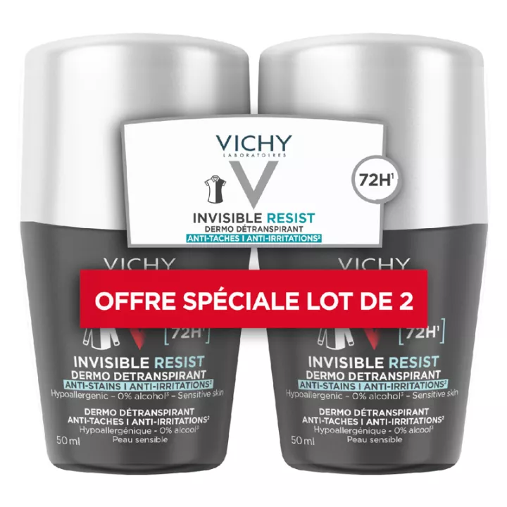 Vichy Homme Déodorant Invisible Résistant Roll on 72H 50ml