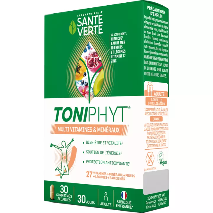 Santé Verte Toniphyt Multivitamines et Minéraux 30 comprimés