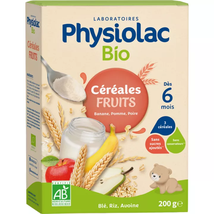 Physiolac Céréales Bio Farine fruits 200 g