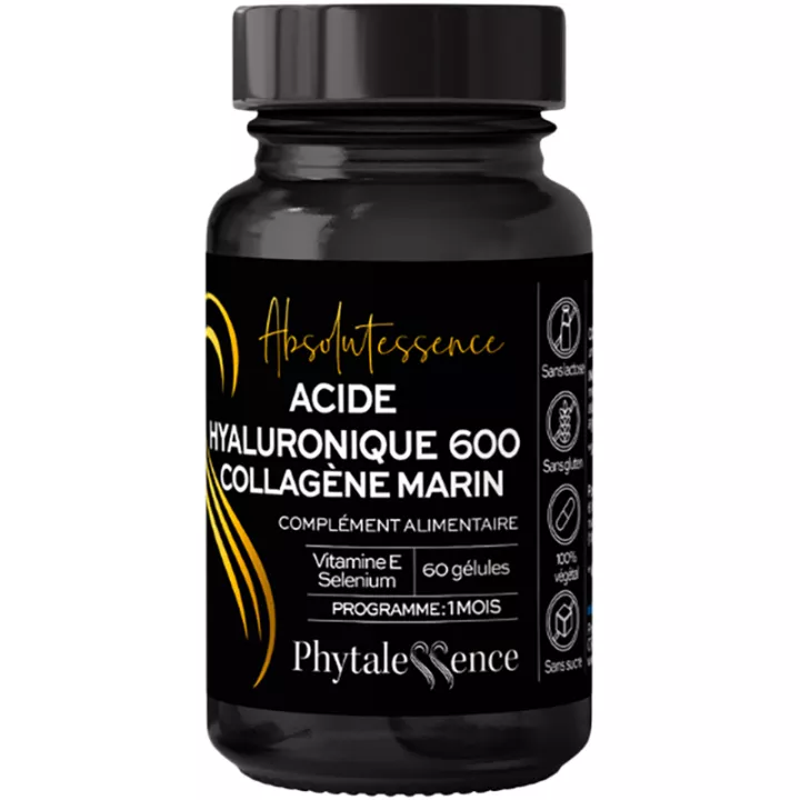 Phytalessence Ácido Hialurónico 600 mg Colágeno Marino 60 cápsulas