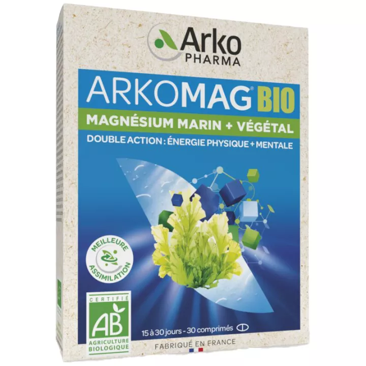 Arkopharma Arkomag Bio Magnésium Marin + Végétal 30 Comprimés