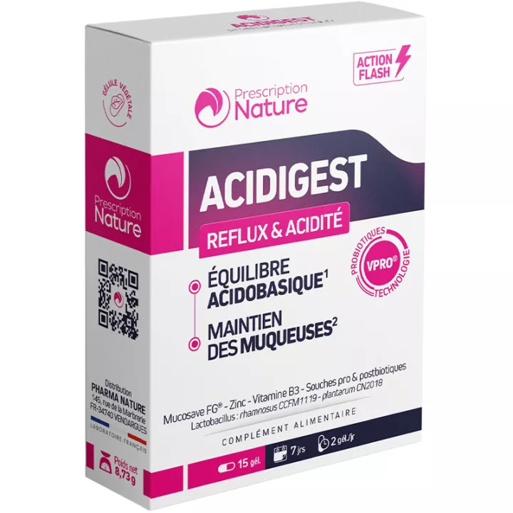 Voorschrift Natuur Acidigest Reflux & Zuur 15 capsules