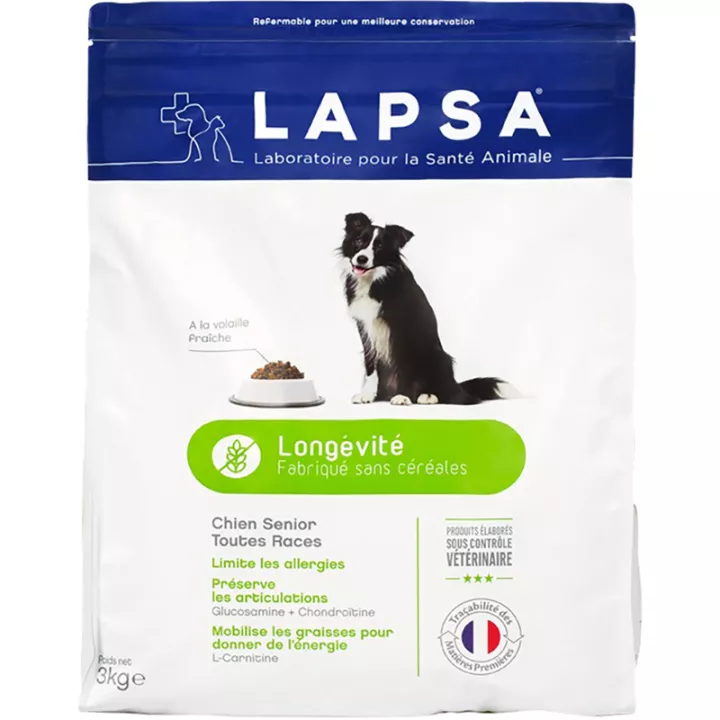 Lapsa Cão Sénior Longevidade Kibble 3 Kg