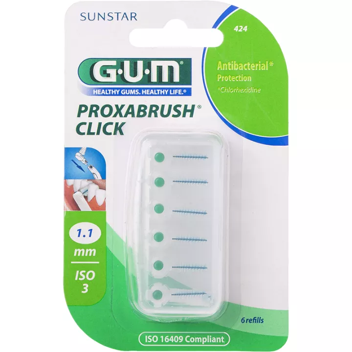 Sunstar Gum Refill Interdental Brush 1.1mm Proxabrush Click