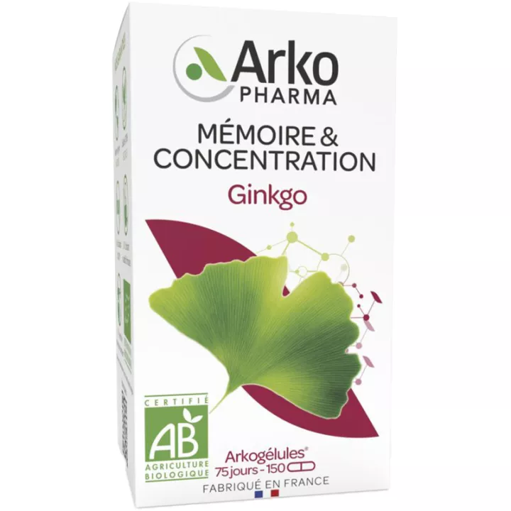 Arkogélules Ginkgo Mémoire et Concentration Bio