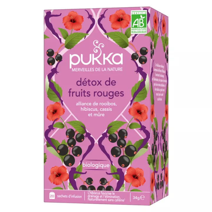 Pukka Organic Detox Berry Herbal Tea 20 saquetas de chá