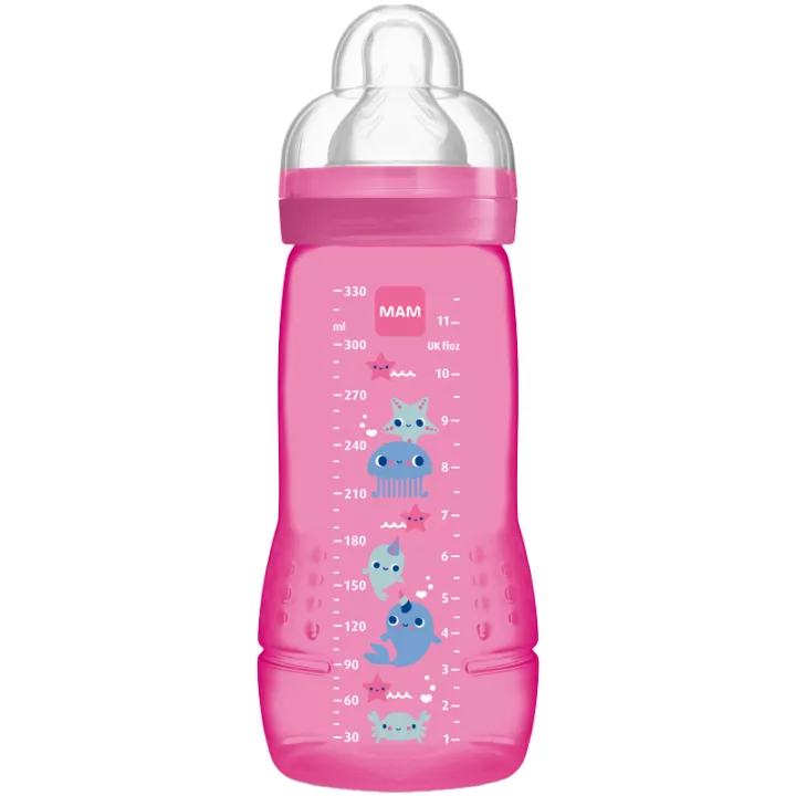 Mam Easy Active Fles 2e Leeftijd Roze 330 ml