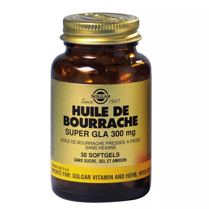 Solgar Huile de Bourrache Super GLA 300 mg Softgels GM Boite de 60