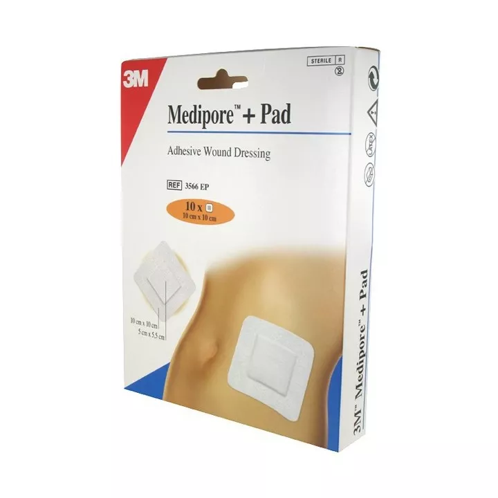 Medipore + PAD Klebeverband 10x10cm STERIL BOX 10