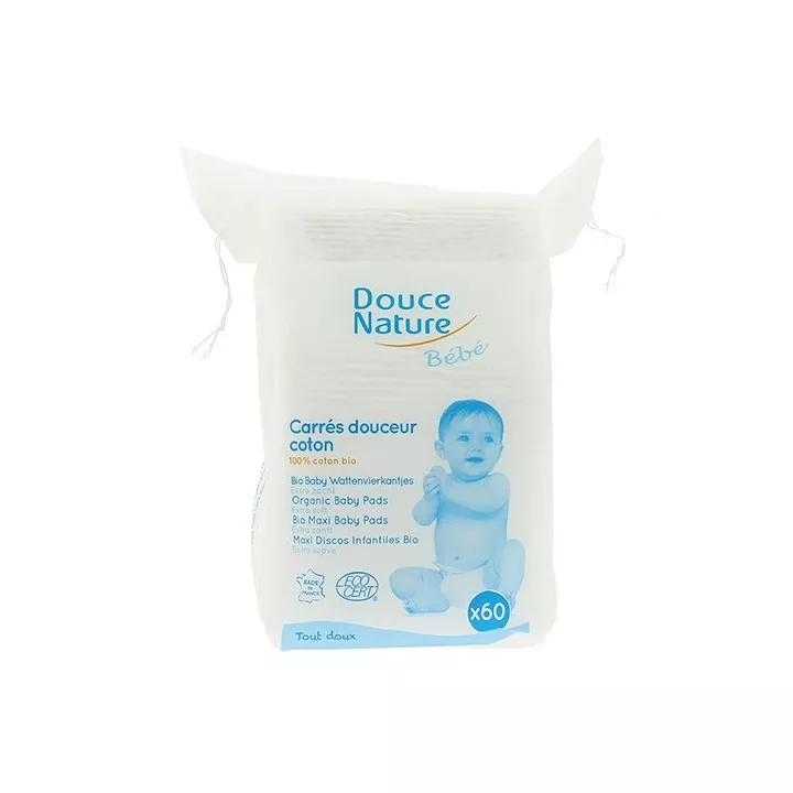 Douce Naturaleza bebé Maxi Orgánicos 60 Cuadrados Douceur Cotton