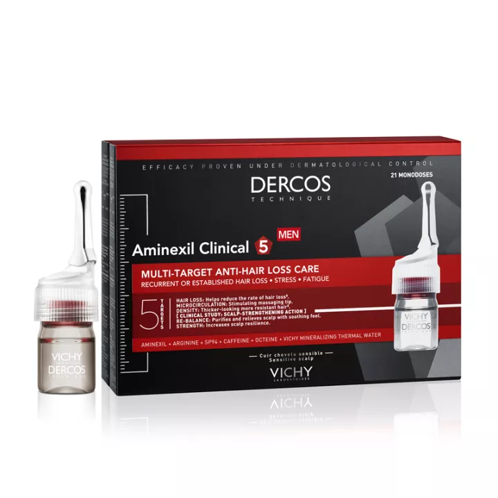 Dercos tratamento de perda de cabelo anti-Aminexil homem clínica 5 21x6ml