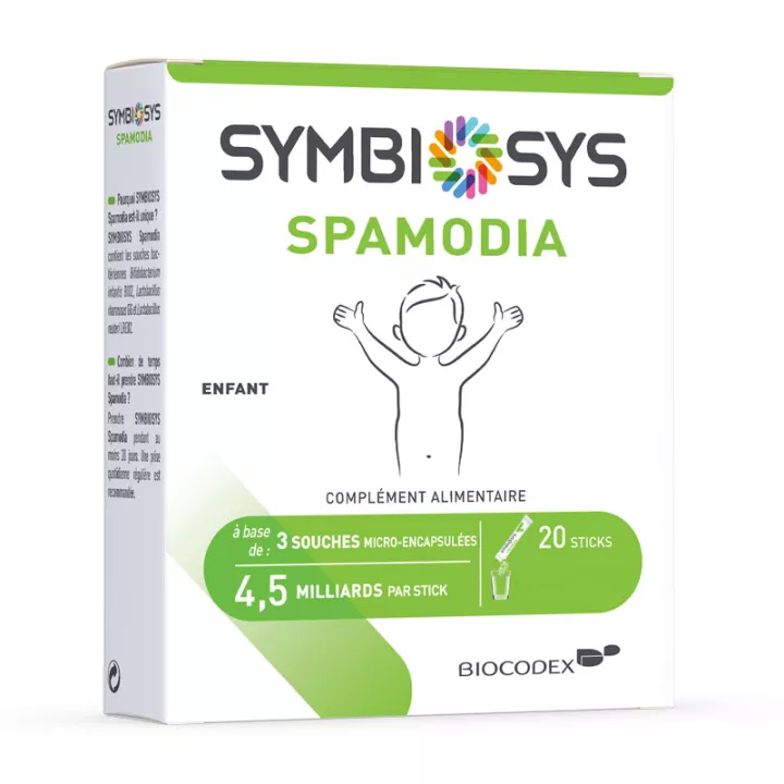 Symbiosys Spamodia Пробиотический порошок для детей от боли в животе 20 палочек