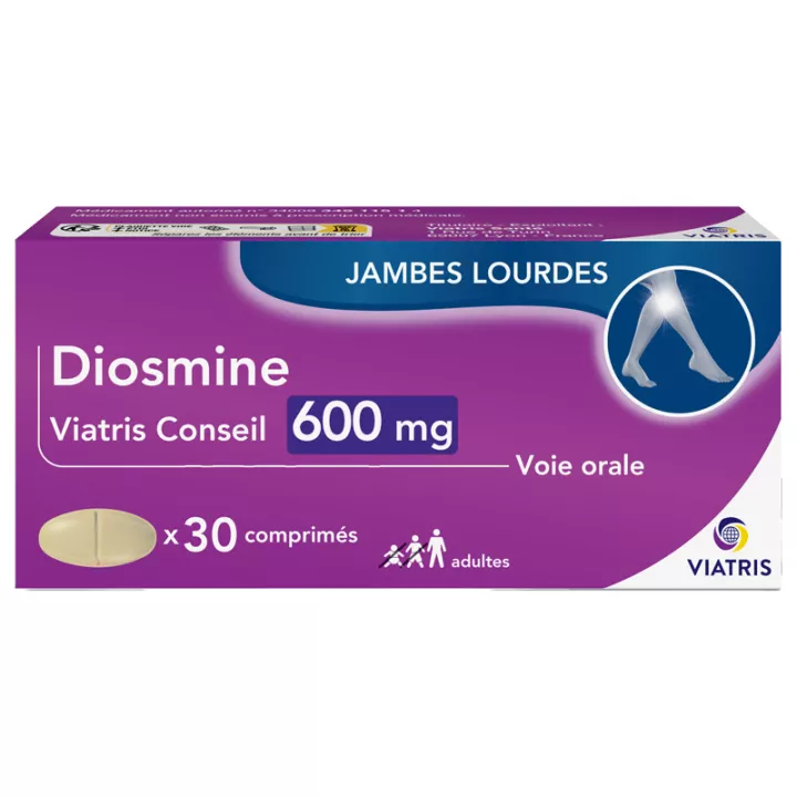 Mylan Viatris Conseil Diosmine 600 mg Heavy Legs 30 tablets