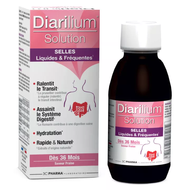 Solução de fezes líquidas 3C Pharma Diarilium e crianças frequentes 125ml