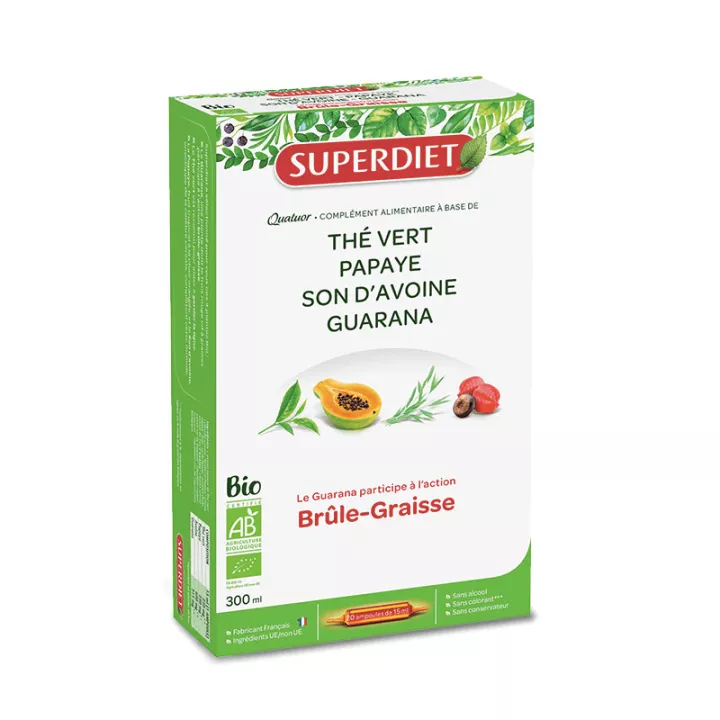 Superdiet Quatuor Organic Quemagrasas 20 ampollas