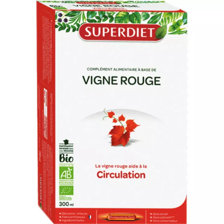 Superdiet Organic Red Vine 20 frascos