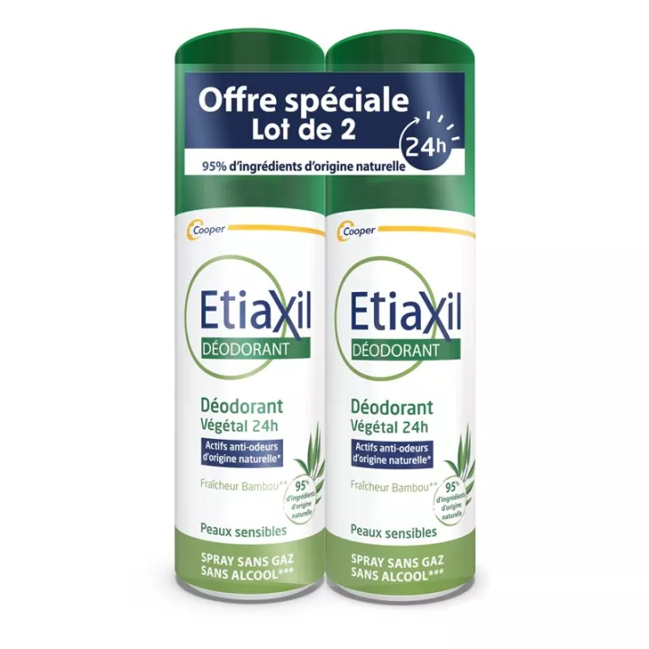 ETIAXIL Déodorant Végétal 24H Spray 2x100ml