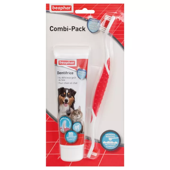 Зубная паста и зубная щетка Beaphar Combi-Pack для собак и кошек