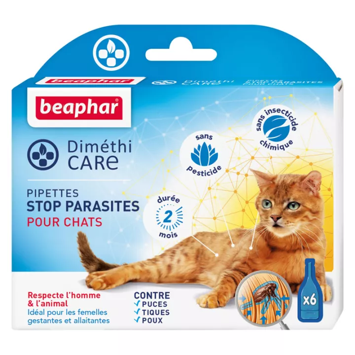 Beaphar Dimethicare 6 pipetas de parada de parasitas para gatos