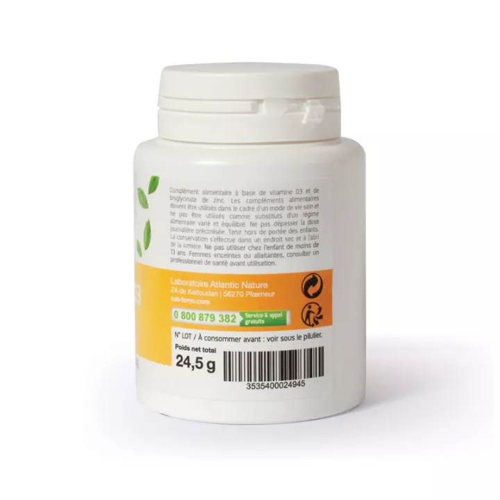 Nat & Form Витамин D3 + цинк 60 растительных капсул