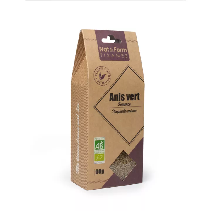 Chá de ervas de sementes de anis verde orgânico Nat & Form 90 g