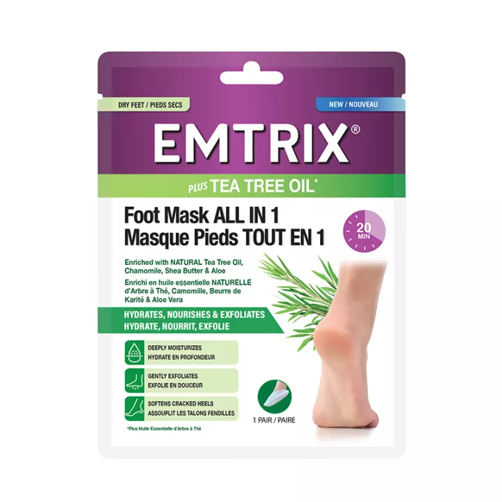 Emtrix Plus Tto Masque Pieds Tout en un 1 Paire