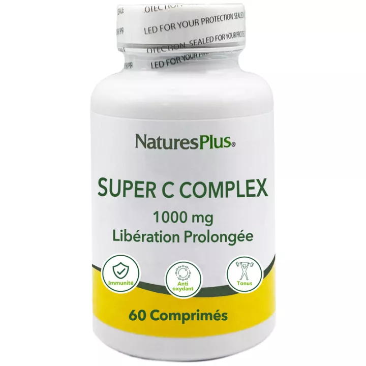 Natures Plus Super C Complex 1000 mg 60 comprimidos Ação prolongada