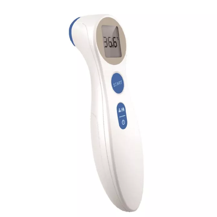 Thermomètre de front, thermomètre bébé et adulte avec alarme de fièvre,  affichage LCD et fonction de mémoire, idéal pour toute la famille