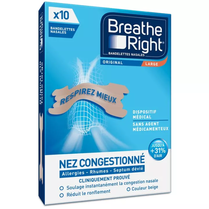 Breathe Right - Tiras nasales para niños, 12 tiras, (1 caja)