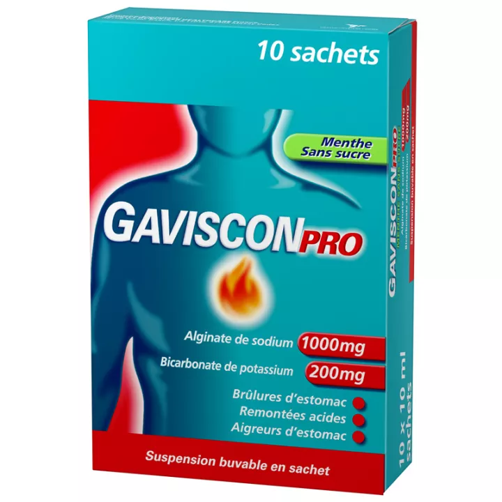 GAVISCONPRO mint liften acides 10 / 20 enkelvoudige dosis sachets