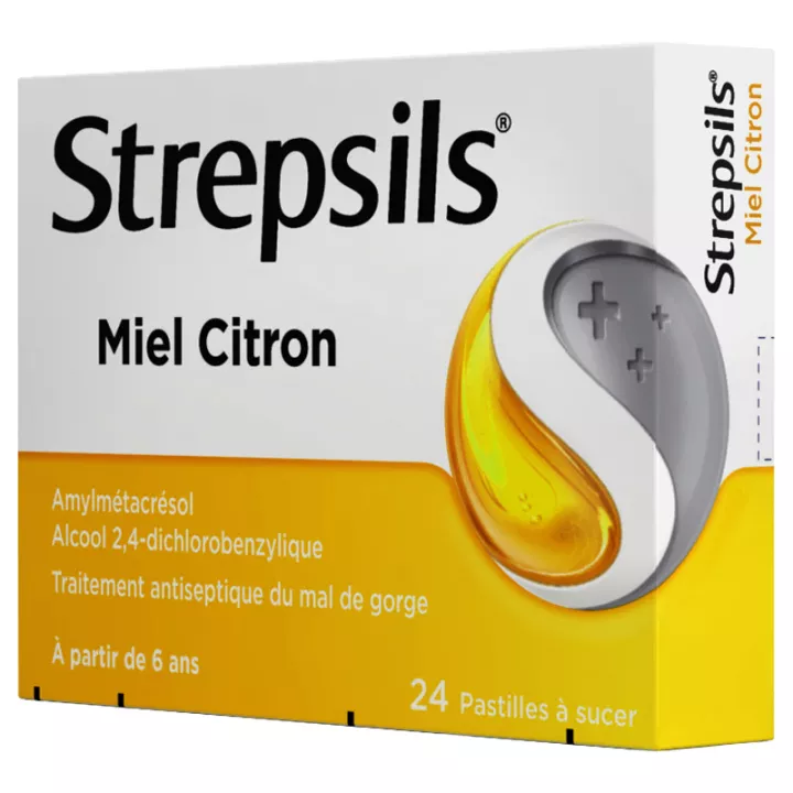 STREPSILS saveur miel citron 24 pastilles mal de gorge