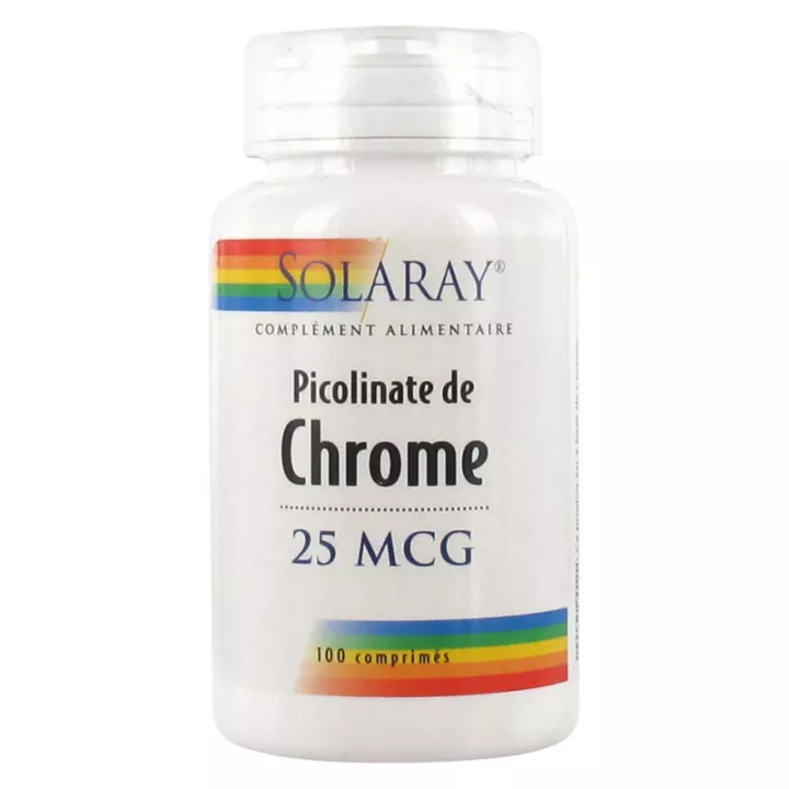 Solaray Picolinato de crómio 25 µg 100 comprimidos