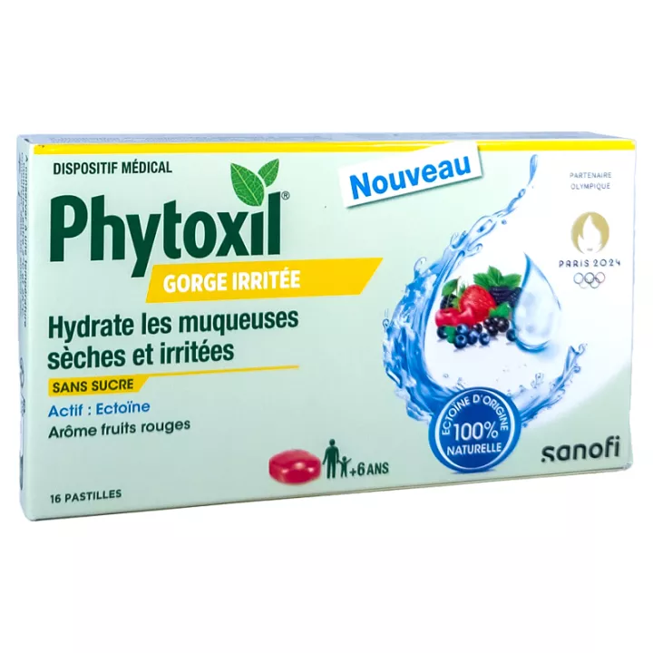 Phytoxil Gorge Irritée Sans Sucres 16 pastilles Fruits Rouges