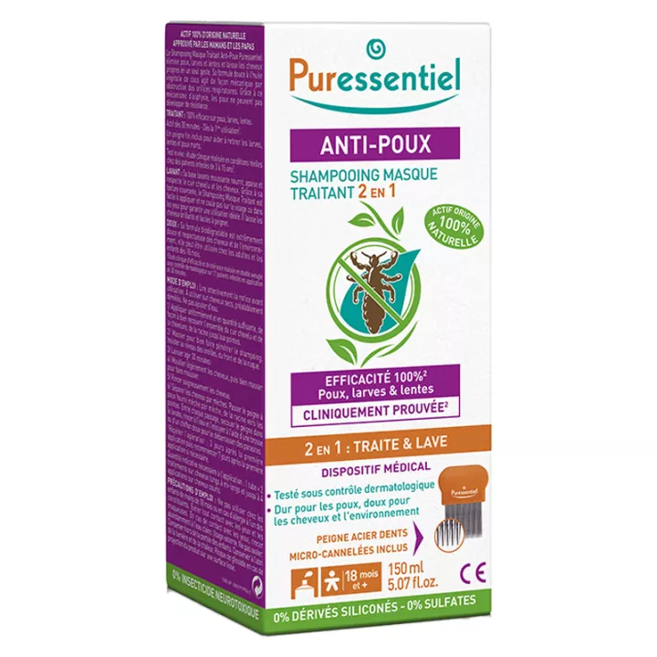 Anti-poux peigne tri-Xpert Puressentiel assure une triple efficacité contre  les poux, larves, lentes