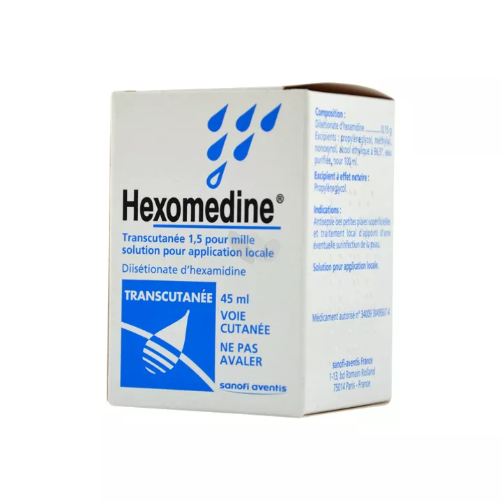 Transcutane fles van Hexomedine 45 ml