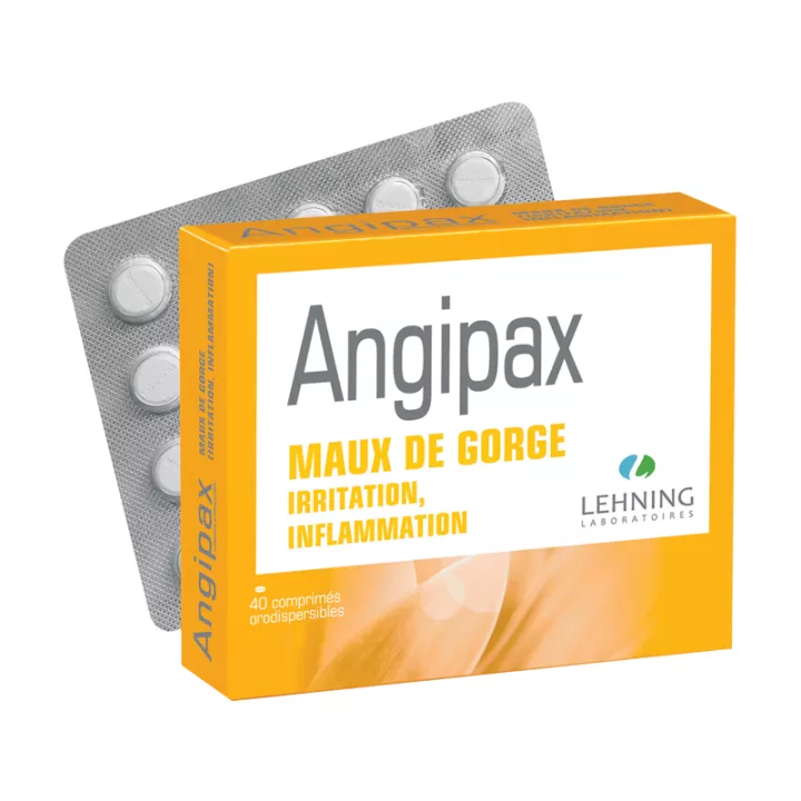 Angipax Lehning Dor de garganta 40 comprimidos homeopáticos