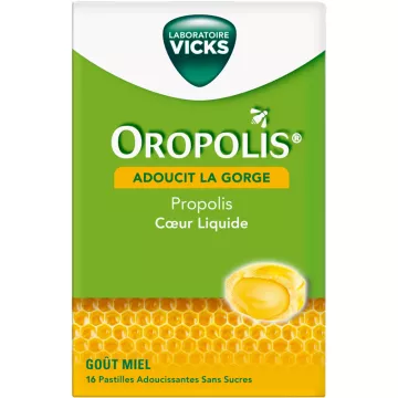 Vicks Oropolis Propolis Liquid Heart 16 zuigtabletten met honingsmaak