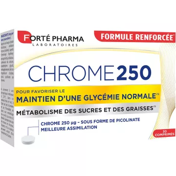 Forté Pharma Chrome 250 Açúcar no sangue normal 30 comprimidos