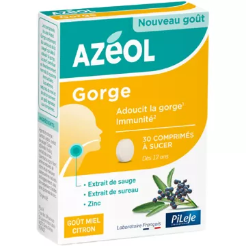 Azéol Gorge 30 comprimés à sucer Pileje goût miel citron