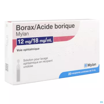 Viatris Borax - Ácido Bórico Solução Oftálmica 20 unidoses