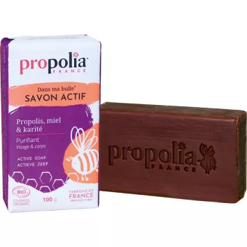 Propolia Savon Actif Bio Purifiant Visage et Corps Pain 100 g